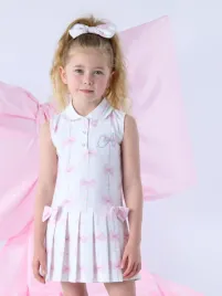 Adee Meisjes Jurk Raven Strik Tennis Bright Wit