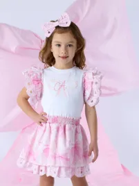 Adee Meisjes Jurk Remi Strik Bright Wit