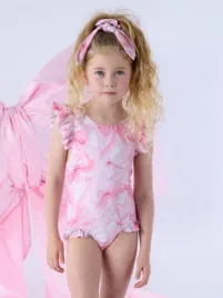 Adee Meisjes Badpak Raya Strik Roze Blossom