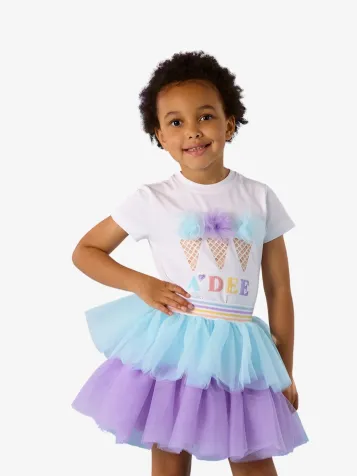 Meisjes Set Rok Suzi Tulle Bright Wit