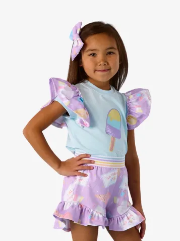 Meisjes Set Short Sia Ice Cream Soft Blauw