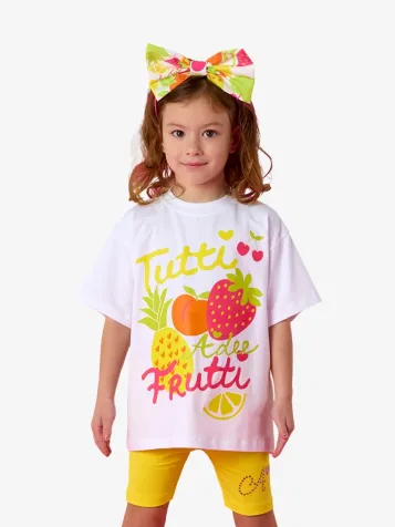 Meisjes Set Bikershort Trinity Tutti Frutti Bright Wit