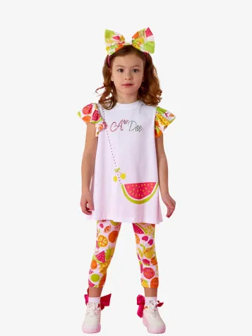 Meisjes Set Legging True Tutti Frutti Tas Bright Wit