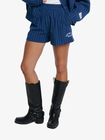 Dames Short Clean Stripd Night Blauw