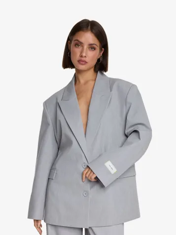 Dames Blazer Clean Mix Soft Grijs Melange