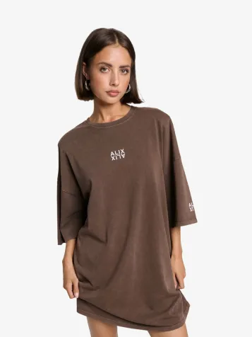 Dames Jurk T-shirt Alix Bruin