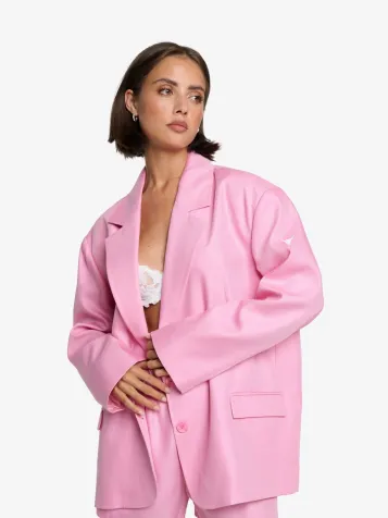 Dames Blazer Rich Oversized Soft Roze