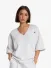 Alix The Label Dames Sweater V-neck Shortsleeve Super Light Grijs Melange