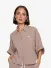 Alix The Label Dames Blouse Oversized Crinkle Taupe
