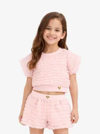 Angels Face Meisjes Set Shirt Short Natalia Frilly Pale Roze