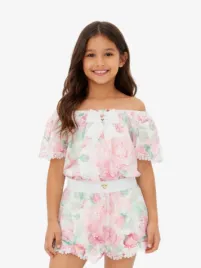 Angels Face Meisjes Set Sarah Mix Printed Lace Snowdrop