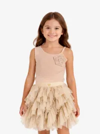Angels Face Meisjes Set Adva Sparkle Tulle Goud