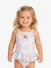 Angels Face Meisjes Badpak Giuppe Garden Flower Print Pretty Blauw