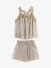 Angels Face Meisjes Set Fortuna Metallic Pleated Champagne