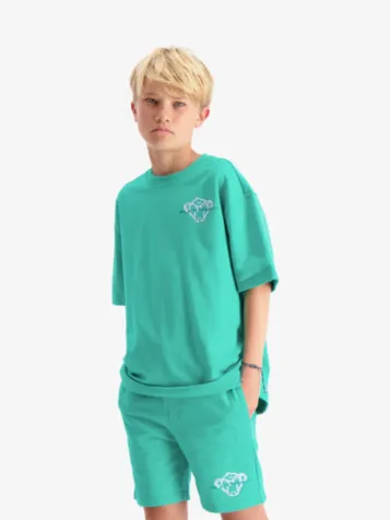 Jongens Set T-shirt Short Sketch Turquoise