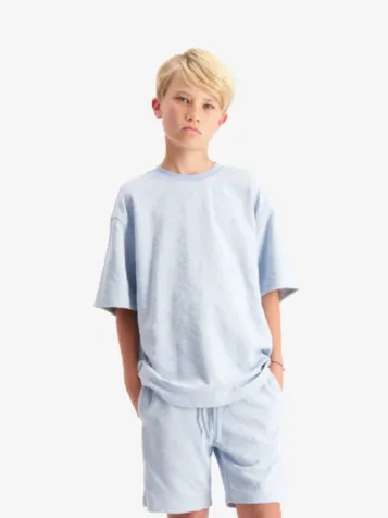 Jongens Set T-shirt Short Lasered Licht Blauw