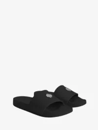 Black Bananas Heren Slippers Monogram Plate Slides Zwart