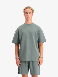 Black Bananas Heren Set Terry T-shirt Short Badstof Script Groen
