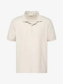 Calvin Klein Heren Polo Wafel Oatmeal