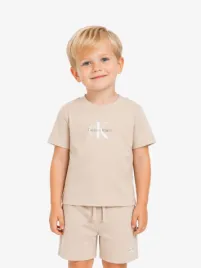 Calvin Klein Jongens Baby Set T-shirt Short Oatmeal