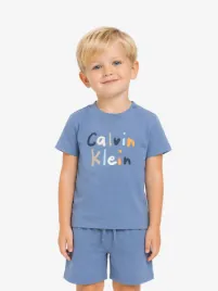 Calvin Klein Jongens Baby Set T-shirt Short Satin Blauw