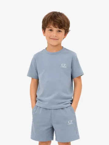 Jongens Set T-shirt Short Silver Blauw