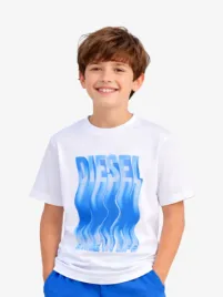 Diesel Junior Jongens T-shirt Twiggly Oversized Wit