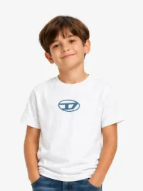 Diesel Junior Jongens T-shirt Tlogy Oversized Wit