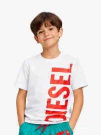 Diesel Junior Jongens T-shirt Mtoms Oversized Wit