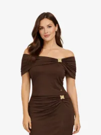 Guess Dames Top Brigitte Off Shoulder Regal Bruin