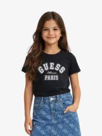 Guess Kids Meisjes T-shirt Zwart