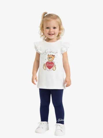 Meisjes Set T-shirt Legging Pure Wit