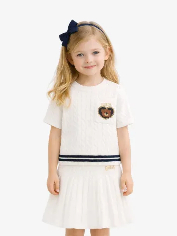 Meisjes Set Top Rok Creme Wit