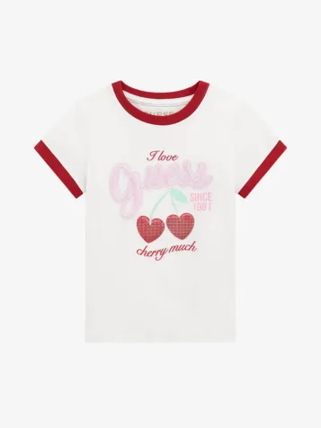 Meisjes T-shirt Cherry Pure Wit