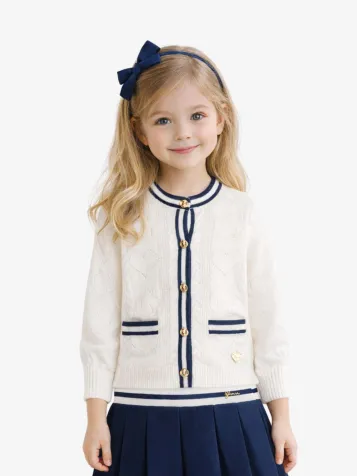 Meisjes Vest Cardigan Pure Wit