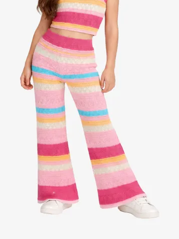 Meisjes Broek Crochet Palazzo Paars Blush Multi 