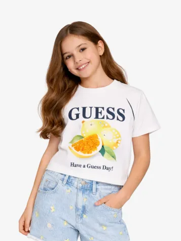 Meisjes T-shirt Crop Pure Wit