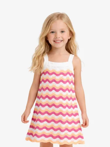 Meisjes Jurk Crochet Paars Link Oranje