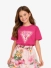 Guess Kids Meisjes T-shirt High Low Paars Dragonfruit
