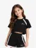 Guess Kids Meisjes T-shirt Boxy Crop Zwart