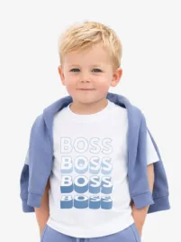 Boss Kids Jongens Baby T-shirt Wit