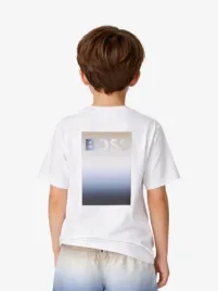 Boss Kids Jongens T-shirt Backprint Wit