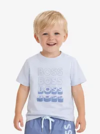 Boss Kids Jongens Baby T-shirt Licht Blauw