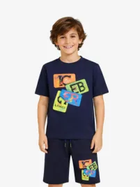 Iceberg Kids T-shirt In Cotone Blu