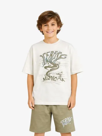 Completo T-shirt Bermuda In Cotone Papiro