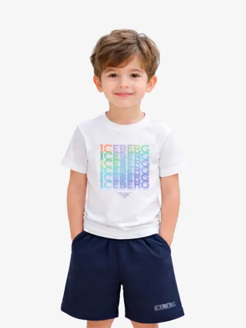 Completo T-shirt Bermuda In Cotone Bianco