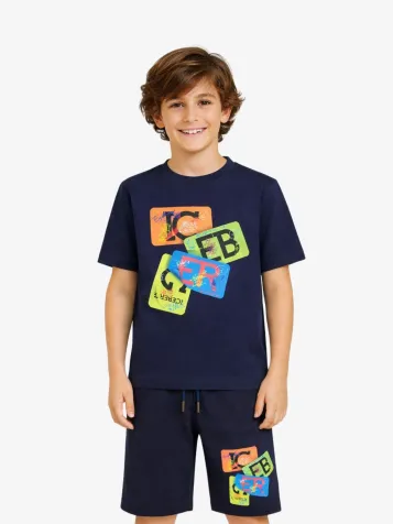 T-shirt In Cotone Blu