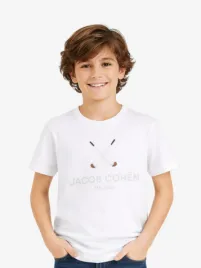 Jacob Cohen Junior Jongens T-shirt Golf Wit Grijs Groen