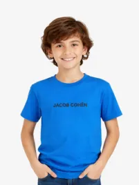 Jacob Cohen Junior  Jongens T-shirt Geborduurd Pool Blauw Navy