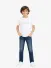 Jacob Cohen Junior Jongens T-shirt Geborduurd Wit Pool Blauw